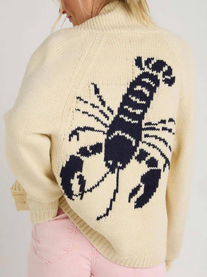 Hummer-Cardigan mit Strickmuster